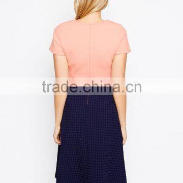 Maternity Bonded Skater Dress With Textured Full Skirt China Supplier photo-3