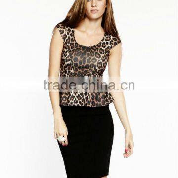 Temperament high-end big elegant leopard grain falbala frock