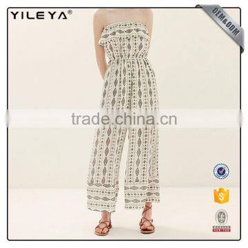 Factory Custom Made Strapless Ruffle One Piece Sexy Ladies Fashion Jumpsuit