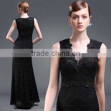 V neck split dresses women sexy lace long maxi designer one piece party dress for evening