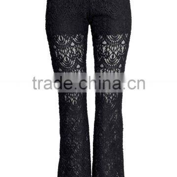 Fashion Black Lace Fishtail Swing Long Pants Design for Woman photo-2