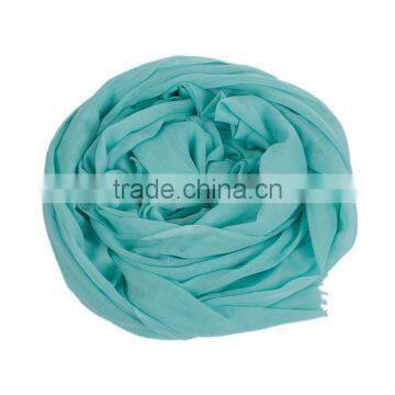 Cotton Polyester Blend Scarves & Wraps Rectangle Mint Green Scarf Made In China photo-3
