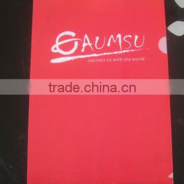 customized printing L shape plastic file folder