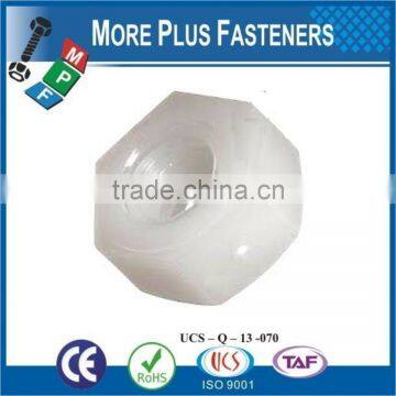 Made in Taiwan Metric Black or White Nylon Plastic Hexagon Nut