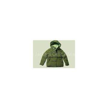 Anti Pilling / Windproof Childrens Down Jackets Green For Winter / Autumn