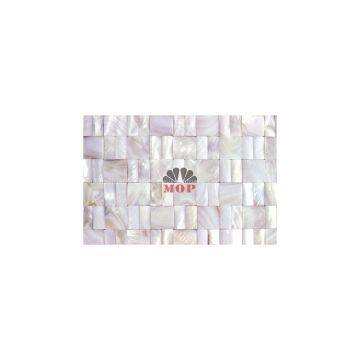 White 3D Brick Wall Slab Pearl Shell Bathroom photo-2