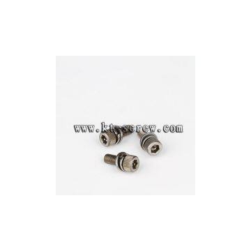 Stainless Steel Hex Socket combination screw with spring and flat washer