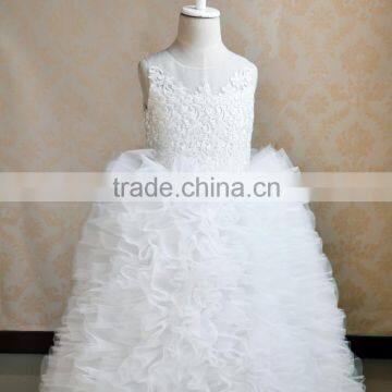 Hot Sale Kids Exquisite Lace Dress Embroidered Tops European Style for Party Wedding 5 Colors In Stock photo-4