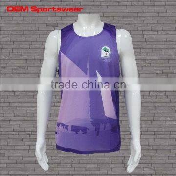 Custom men polyester running singlets