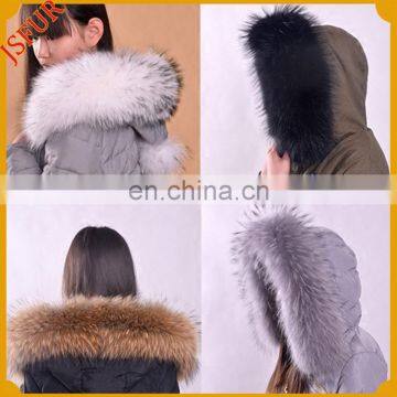 2016 Fashion top quality women's real racoon fur collar