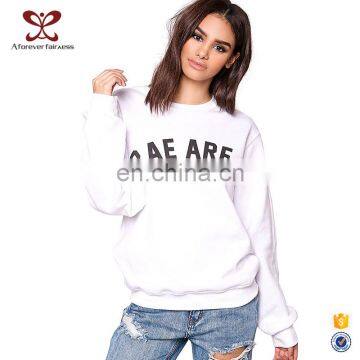 Cheap Hoodies Wholesale 100% Cotton White Color Printing Words Hoodies