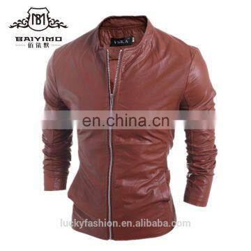 2016 Custom Jacket PU Leather Coat For Men