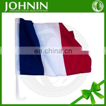 custom polyester france car mirror flag with pole for advertising