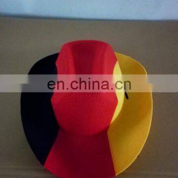 2014 world cup felt hat/wide flat brim flag fedora hat/sport hat