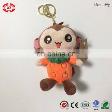 Lovely new type plush monkey happy stuffed soft toy keychain