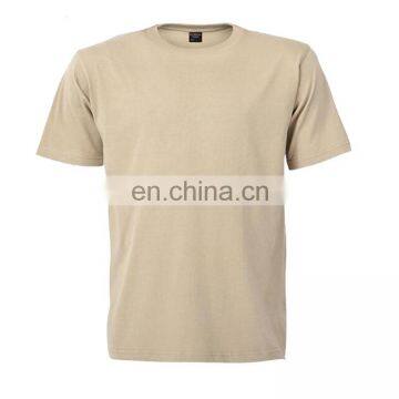 OEM Supply Type 160G Cotton Women T Shirt Beige Color Men T Shirt Plain Dyed Blank Short Sleeve Summer Tee Shirt