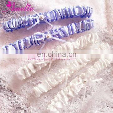 Blue and Ivory Color Bridal Wedding Garter "Lucky Garter"