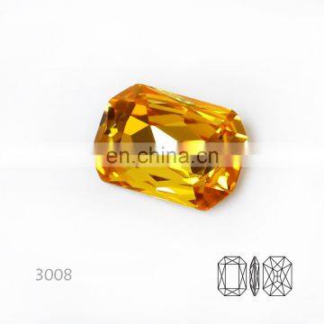 DZ-3008 octagon shaped fancy point back crystal stones for jewelry making