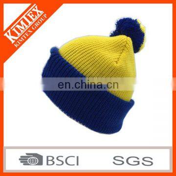 2017 Custom Colorful Pom Pom Knit Hat With Ball Top photo-4