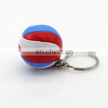 Customized logo cheap metal plastic volleyball ball key chain