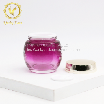 purple glass jar cosmetic jar 100g 80g 50g 30g glass jar with plastic inner for facial cream and mask