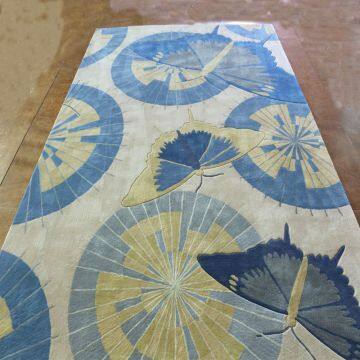 Butterfly Motif Cut Pile Area Rug Carpet Wool Beautiful Carpet Living Room photo-2