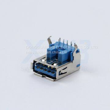 90 Degree Plug-in Heightening Type Board Height 9.5mm USB 3.0 A Female Connector