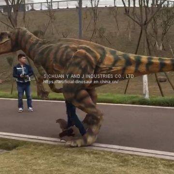 Adult walking human-controlled dinosaur costume