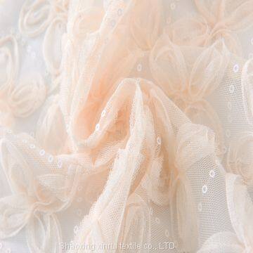 India Stock Beaded Lace Sequin Dance Dress Mesh Fabric photo-4