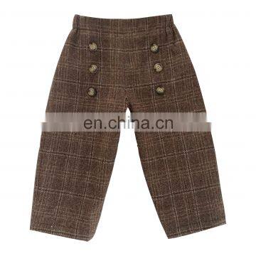 6249/China manufacturer girl kids thicken plaid pant preppy style winter casual straight girls pants