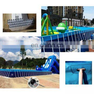 Indoor Outdoor Adult Rectangular Mobile Swimming Pool Large PVC Steel Metal Frame Pool Swimming Pool for Adults