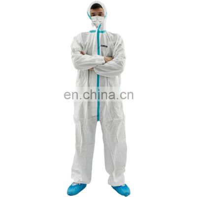 Heavy Duty Chemical Splash Protection Reinforced Seam Taped Disposable Coverall overol desechable microporoso