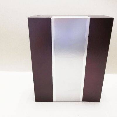 Customizable High Quality Cardboard Folding Packaging Silver Gift Packaging Wine Box With Double Doors