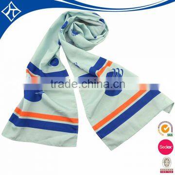 Digital Printing 2015 New Arrivals own design pure twill 100% Silk Scarf for wholesale