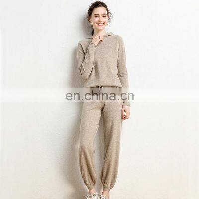 Women Cashmere Lounge Tracksuit Hoodie and Pants Set