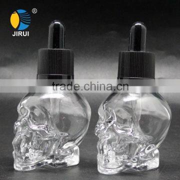 35ml Skull Glass Bottle With Dropper 35ml for Tobacco Tar Glass Skull Bottle