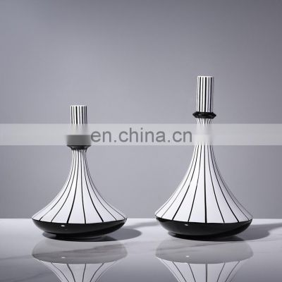 Nordic Porcelain  Creative Ceramic Black White Vase For Home Decoration