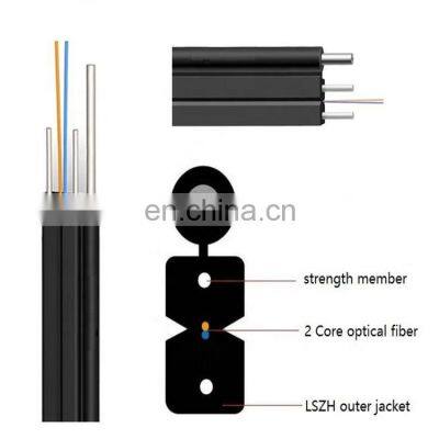 Ftth 1 2 core 2mm*5mm FRP Steel wire Indoor/Outdoor Fiber Optic Cable Patch Cord G652D G657A LSZH Ftth Drop Cable