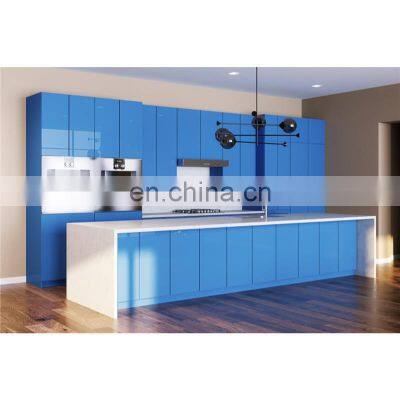 Modular Islands Handless Cheap Laminated Modern Custom Kitchen Cabinets