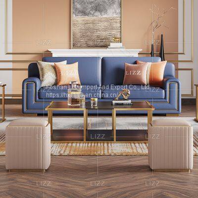 Modern Dubai Style Leisure Living Room Furniture Velvet Fabric Sofa