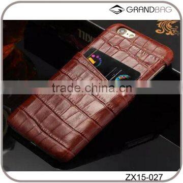 New deisng crocodile embossed leather case for iphone 6 with card holder mobile phone case