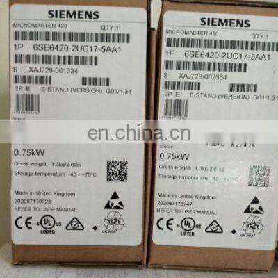 Siemens Inverter 1P 6SE6420-2UC17-5AA1  420 0.75KW 200-240V Brand New High Quality