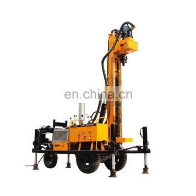 150m depth Hydraulic and air water well drilling rig with mud pump and air compressor