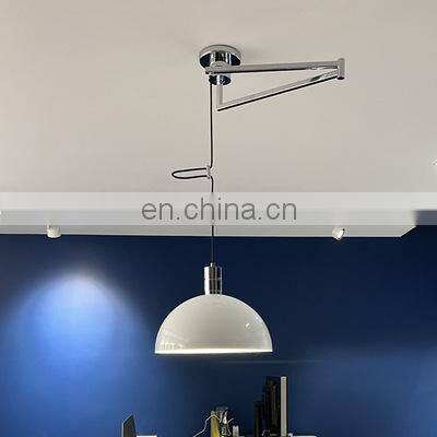 E27 Bulb Glass Pendant Light White and Silver Hanging Lamp For Bedroom Dining Room Chandelier photo-3