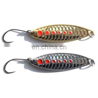 Byloo Metal Jig red dot spoon metal  cast champ hard metal sequins fishing lure spoon