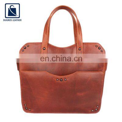 Best Quality Cotton Sheeting Lining Wholesale Fashion Style Unique Design Women Genuine Leather Satchel Bag Exporter