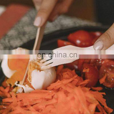 Yada Chinawood Ensemble Couvert de Table Cuillere Fourchette Couteau Bulk Birch Wood Custom Spoon for Airplane Meal photo-5