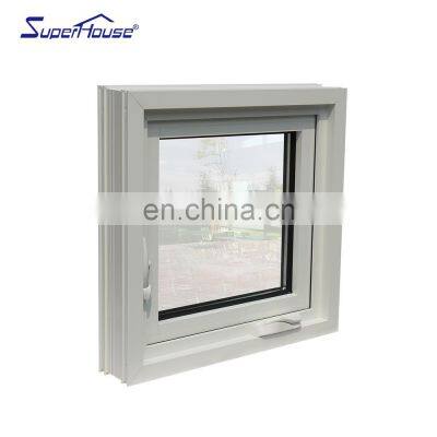 Europe Style Aluminum Soundproof Top Hung Window Aluminum Double Glazed chain winder for awning window
