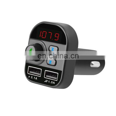 New Arrival smart Blue tooth car charging support USB card Dual Port Car Charger Multi functional Handsfree Car for phone