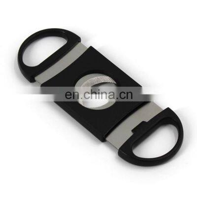 Wholesale Plastic Stainless Steel Double Blade Free Logo Toothing Serration Hackly Zigzag Sawtooth Wave Jagged Cigar Cutter photo-5
